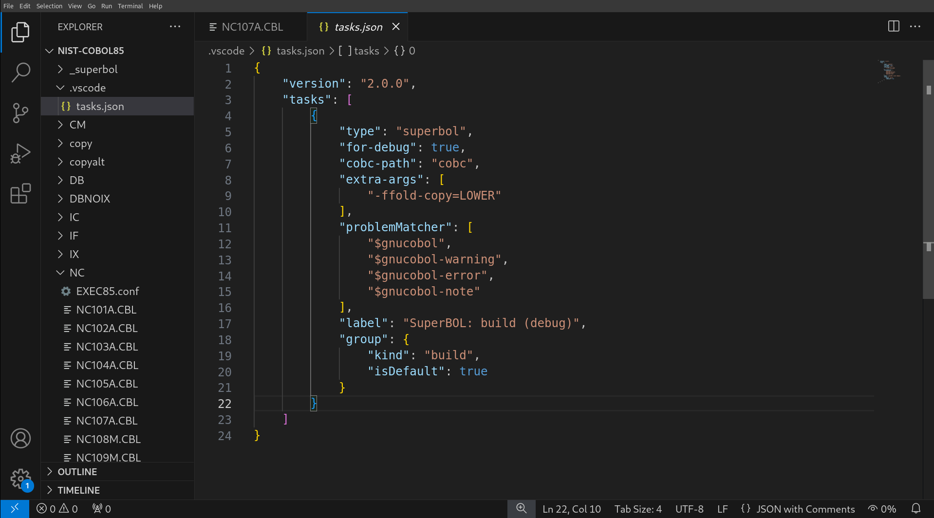 <code>tasks.json</code> for debug